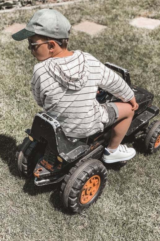 Vaikiški Sportbačiai su lipniais užsegimais Baltos-juodos spalvos California