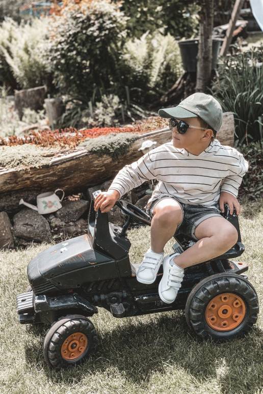 Vaikiški Sportbačiai su lipniais užsegimais Baltos-juodos spalvos California