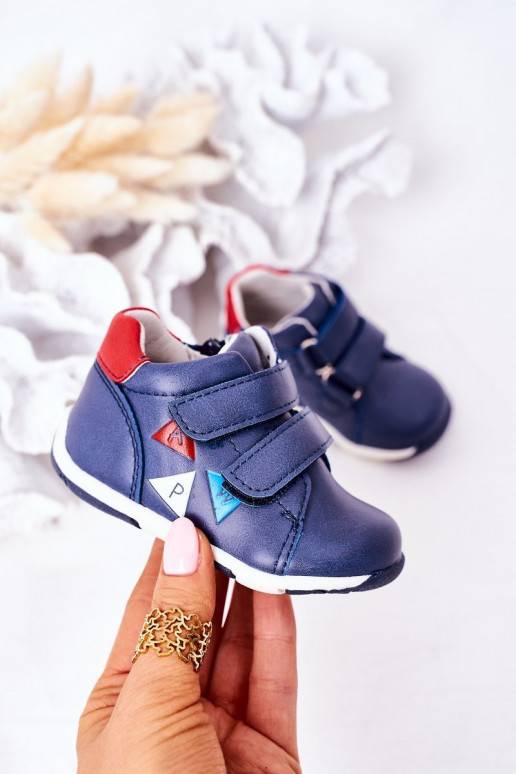 Vaikiški   batai su lipniais užsegimais tamsiai mėlynos spalvos Milo