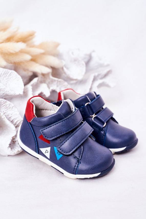 Vaikiški   batai su lipniais užsegimais tamsiai mėlynos spalvos Milo