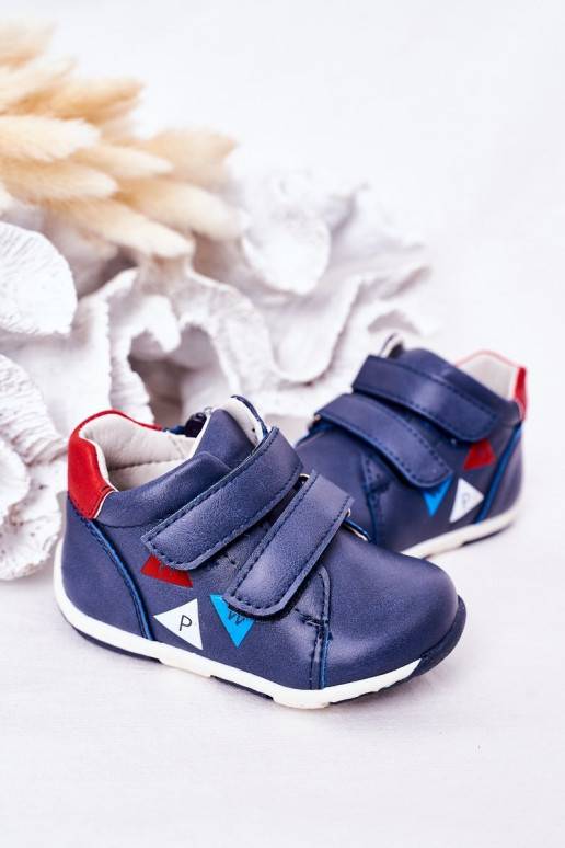 Vaikiški   batai su lipniais užsegimais tamsiai mėlynos spalvos Milo