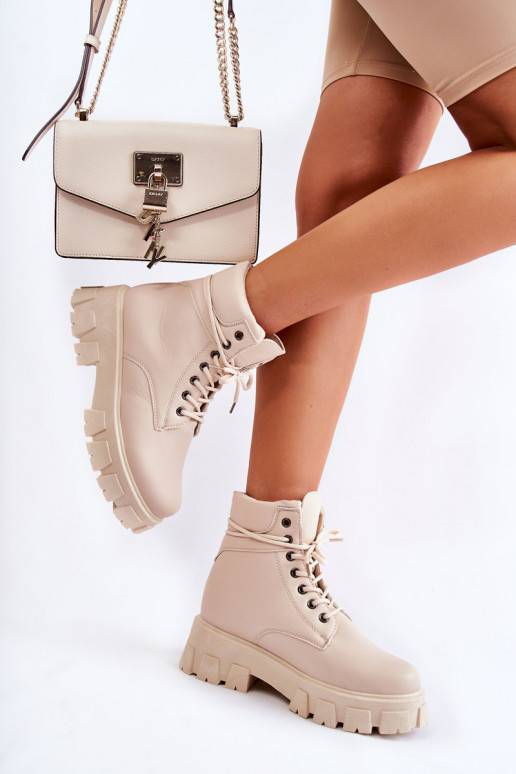 Moteriški aulinukai pašiltinti dramblio kaulo spalvos Flavin