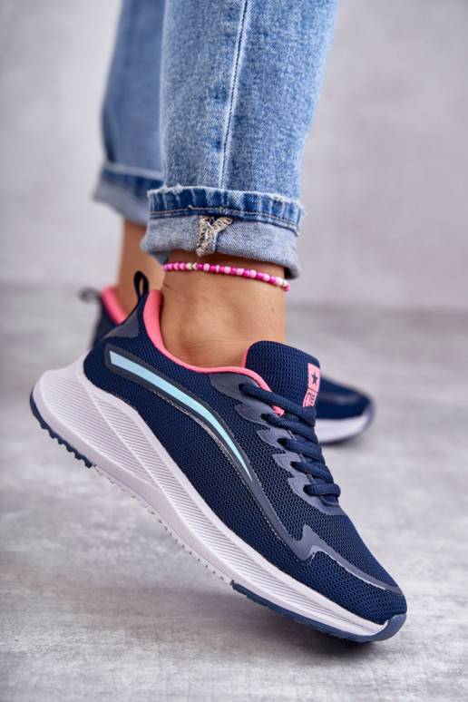   Madingi sportiniai bateliai Sneakers modelio batai tamsiai mėlynos spalvos Ida