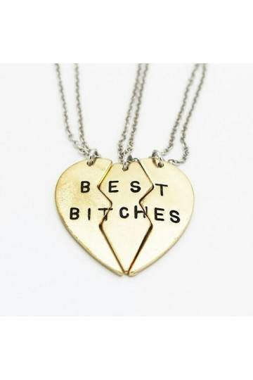 Trijų dalių kaklo papuošalas "Best BI*CHES"