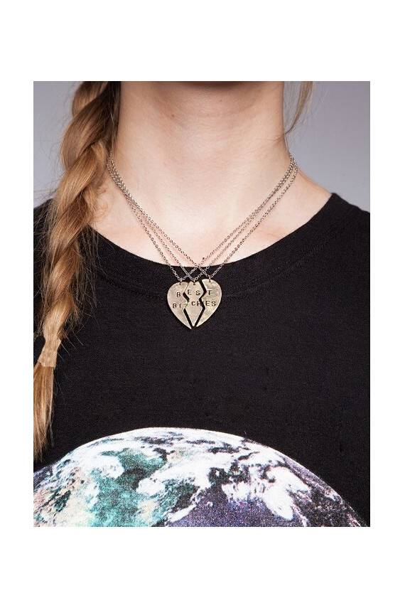 Trijų dalių kaklo papuošalas "Best BI*CHES"