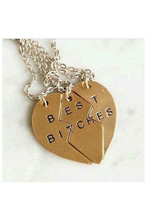 Trijų dalių kaklo papuošalas "Best BI*CHES"