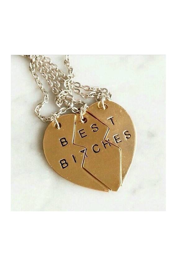 Trijų dalių kaklo papuošalas "Best BI*CHES"