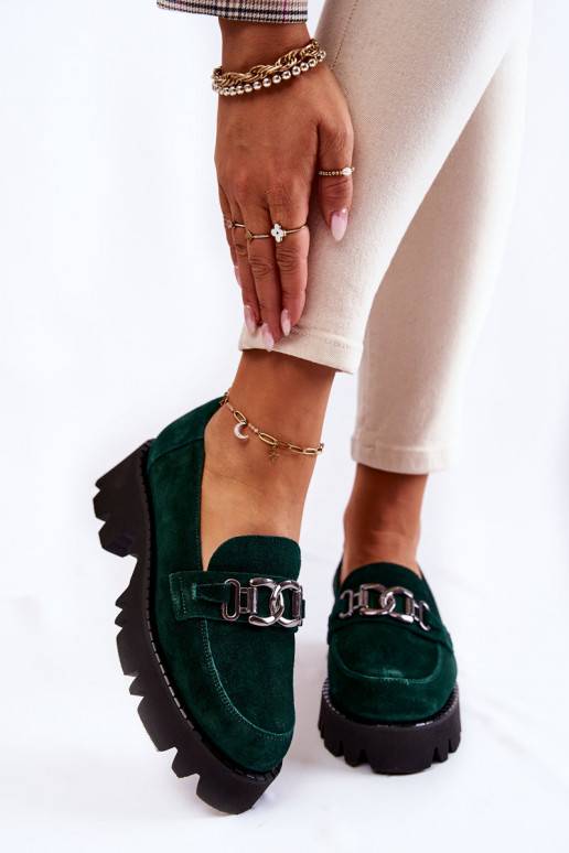 iš zomšos batai su ornamentais Laura Messi 2489 žalios spalvos
