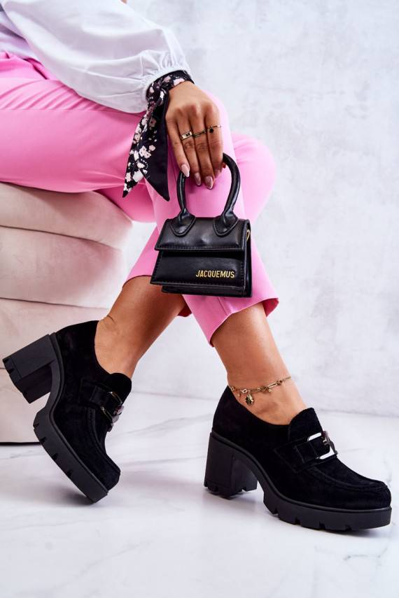 Elegantiško stiliaus batai su kulniukais juodos spalvos Harmell