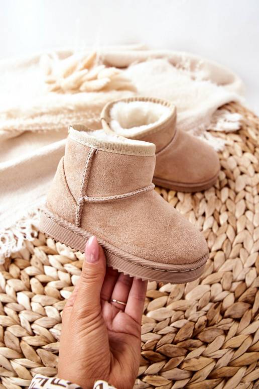 Šilti vaikiški žieminiai batai smėlio spalvos Gooby