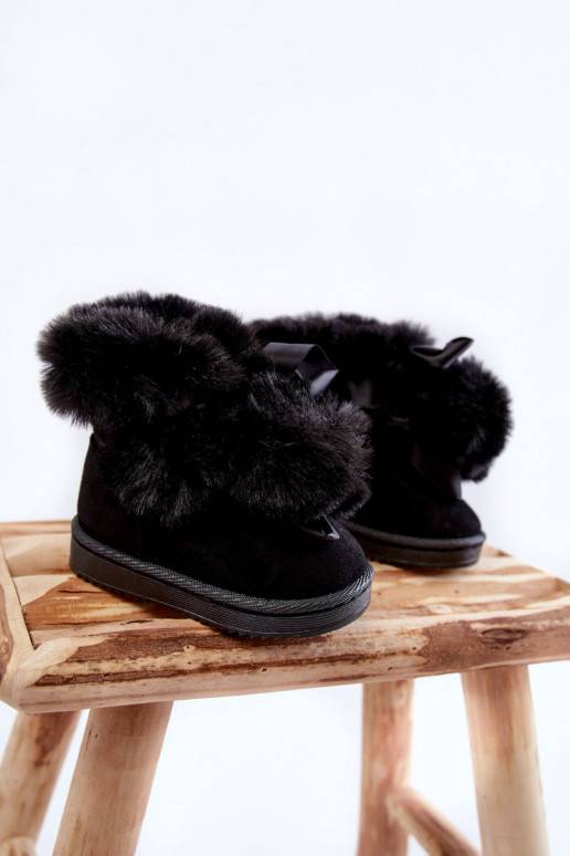 Vaikiški  pašiltinti Aulinukai sniego batai juodos spalvos Roofy