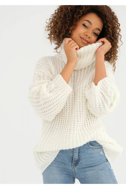 Ingrid -  oversize stiliaus megztinis balkšvos  spalvos