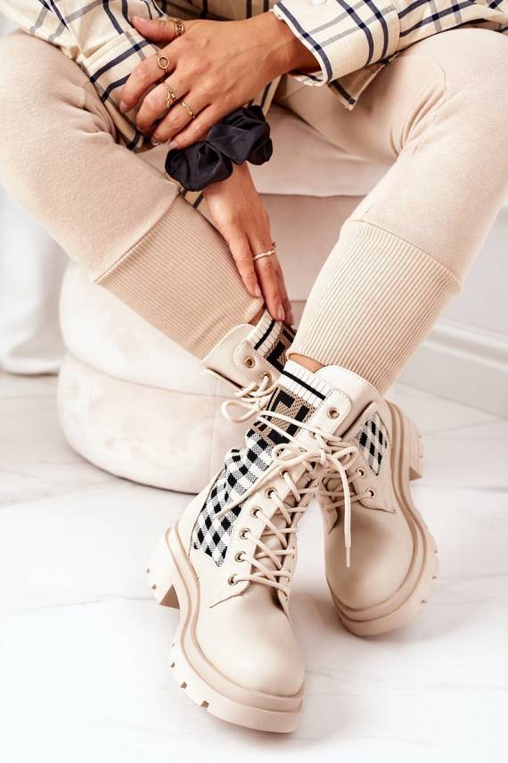 auliniai batai pagaminti iš tampraus audinio smėlio spalvos Love Story