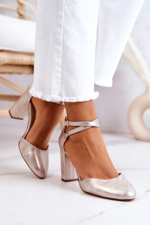 Bateliai   su kulniukais Sergio Leone SK851 aukso spalvos