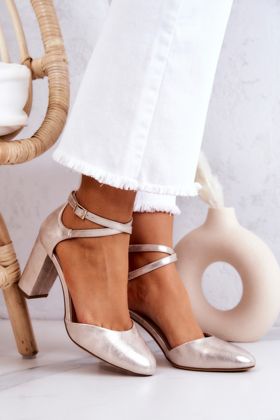 Bateliai   su kulniukais Sergio Leone SK851 aukso spalvos