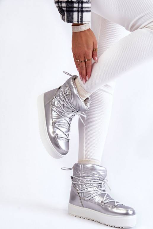    sniego batai su raišteliais sidabro spalvos Carrios
