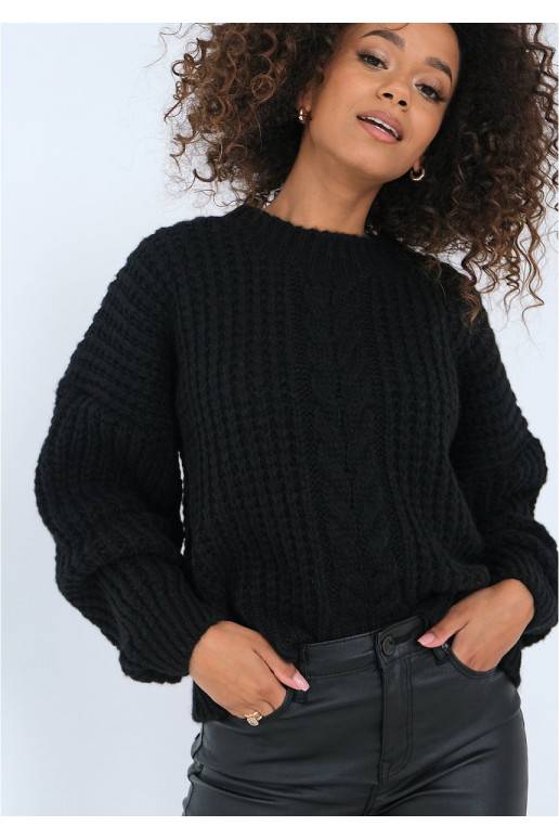 Remo - juodos spalvos megztinis