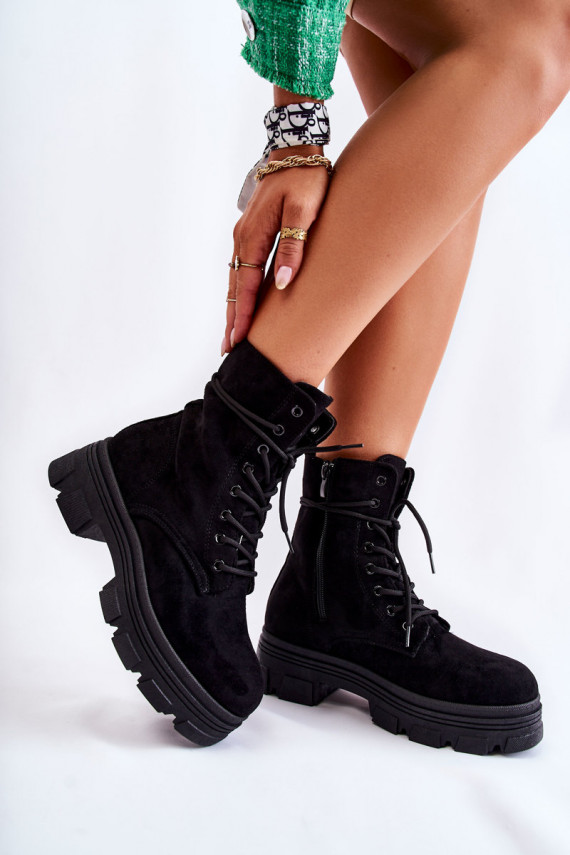 iš zomšos Aulinukai su užtrauktukais juodos spalvos Marley