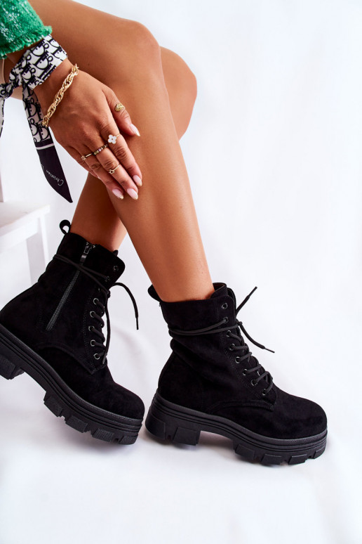 iš zomšos Aulinukai su užtrauktukais juodos spalvos Marley