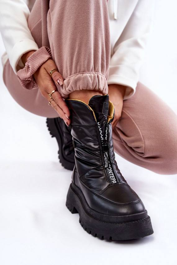    sniego batai su užtrauktukais juodos spalvos Moira