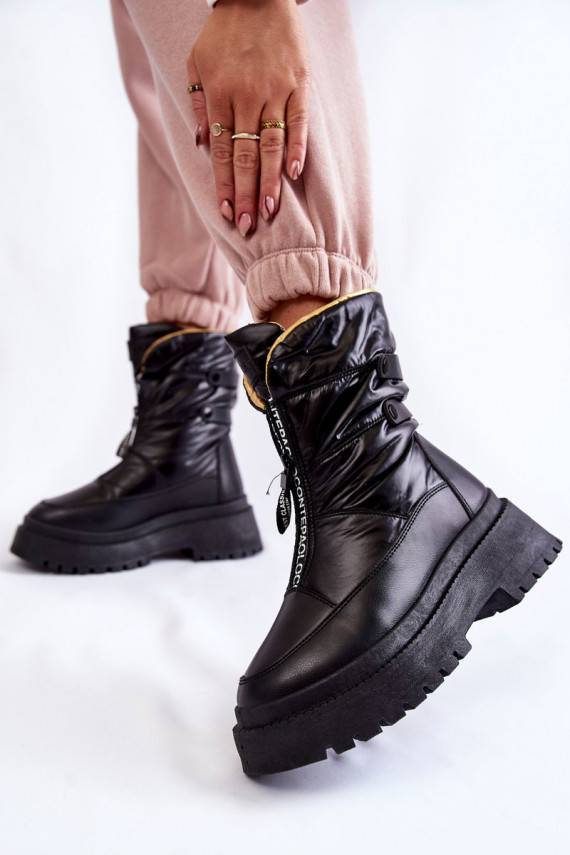    sniego batai su užtrauktukais juodos spalvos Moira