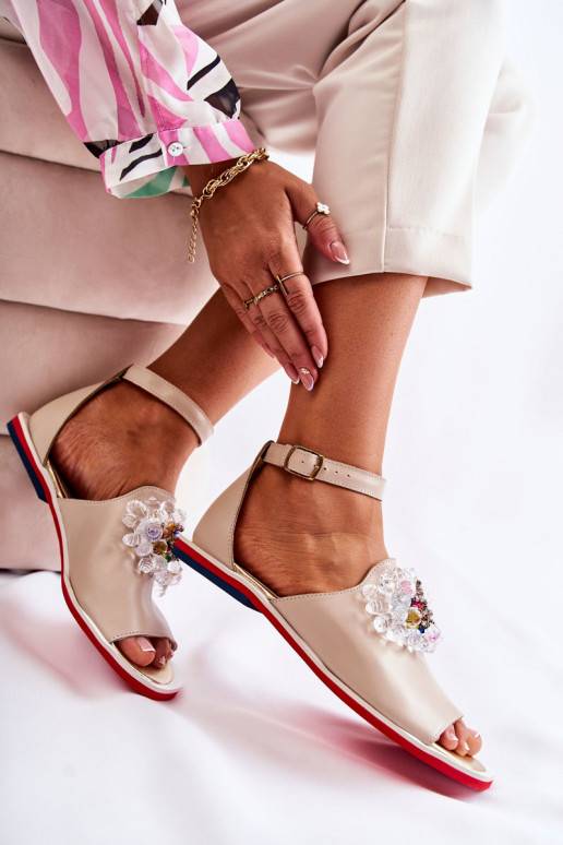 Sandalai su ornamentais smėlio spalvos Nevassa