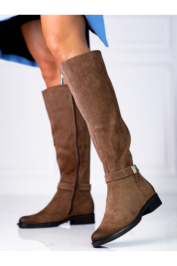 Ilgaauliai  Vinceza iš eko zomšos  rudos spalvos 2