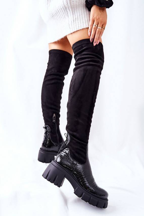   ilgaauliai batai   juodos spalvos 05260-01 