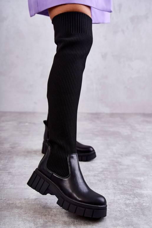    ilgaauliai batai auliniai batai juodos spalvos Austin