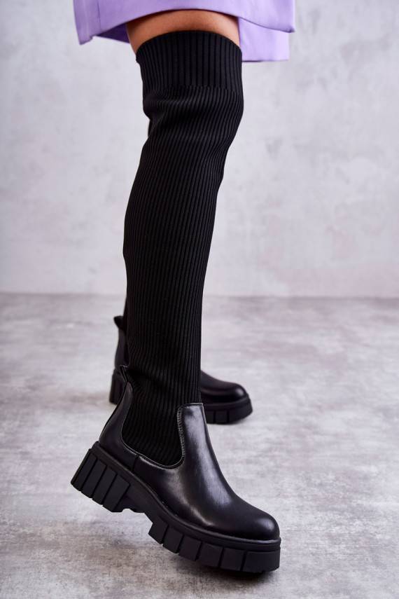    ilgaauliai batai auliniai batai juodos spalvos Austin