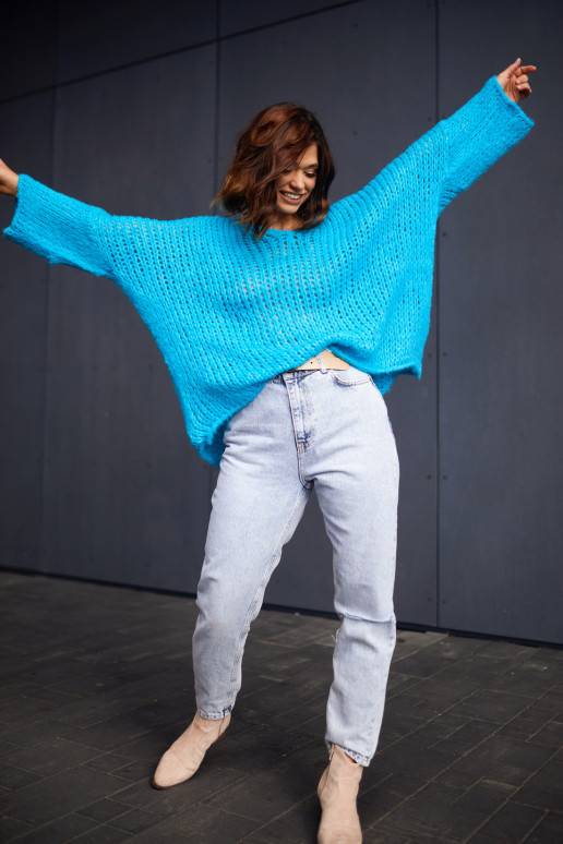  oversize megztinis žydros spalvos 02200