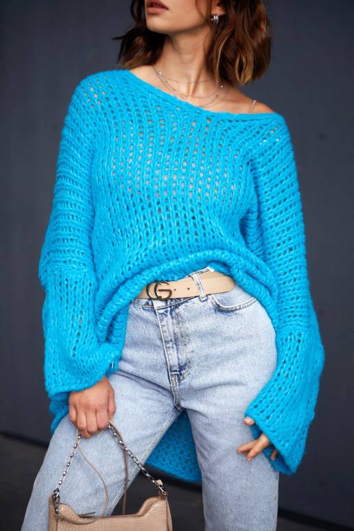  oversize megztinis žydros spalvos 02200