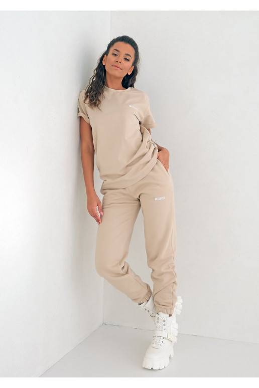 Laisvalaikio kelnės smėlio spalvos