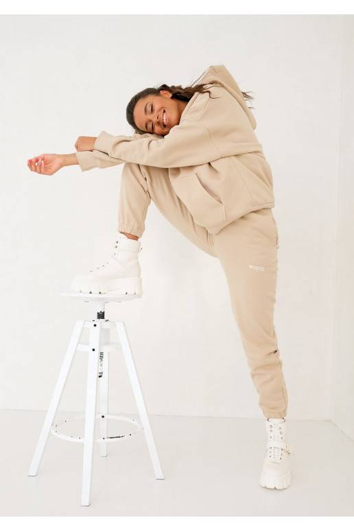 Laisvalaikio kelnės smėlio spalvos