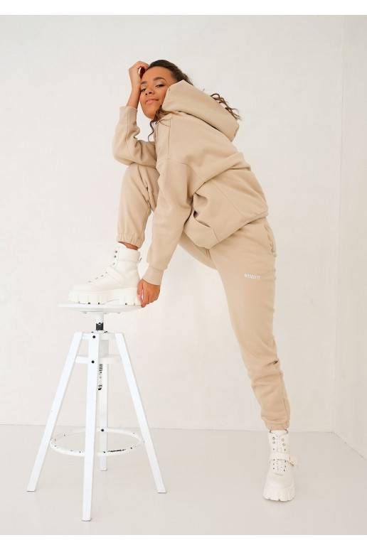 Laisvalaikio kelnės smėlio spalvos