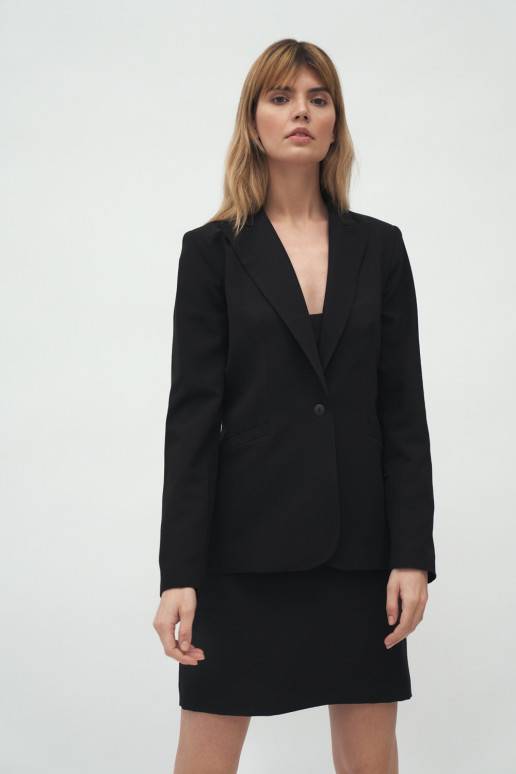 Juodos spalvos švarkas modelis Nife