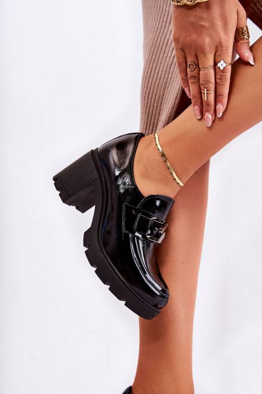 Elegantiško stiliaus batai su kulniukais juodos spalvos Harmell