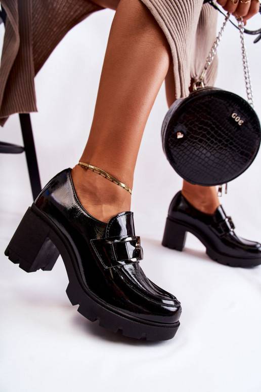 Elegantiško stiliaus batai su kulniukais juodos spalvos Harmell