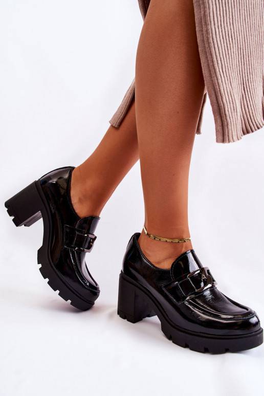 Elegantiško stiliaus batai su kulniukais juodos spalvos Harmell