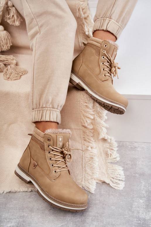   pašiltinti Aulinukai batai Ciemny dramblio kaulo spalvos Liv