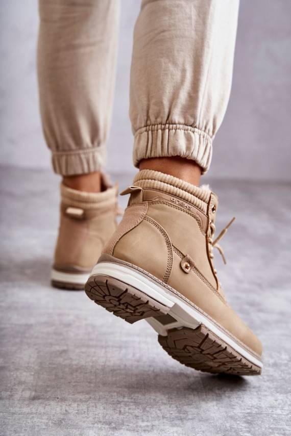   pašiltinti Aulinukai batai Ciemny dramblio kaulo spalvos Liv