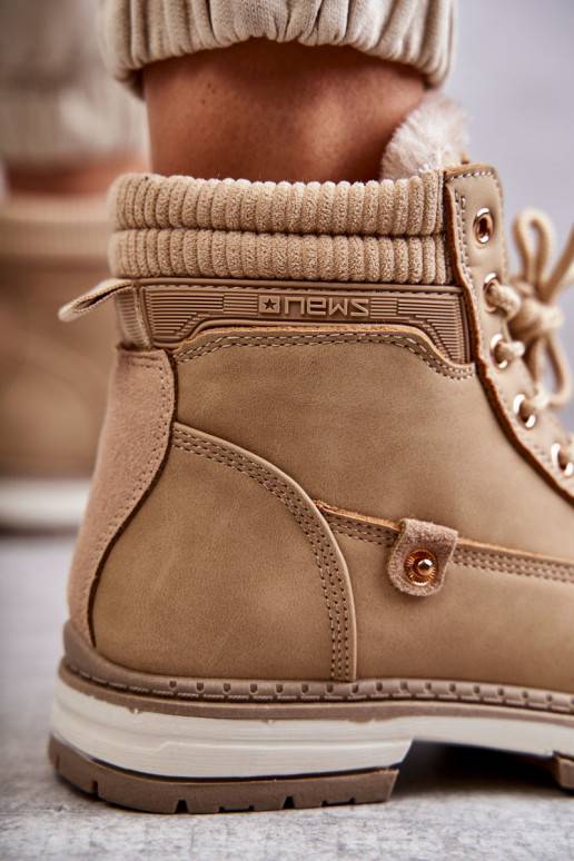   pašiltinti Aulinukai batai Ciemny dramblio kaulo spalvos Liv