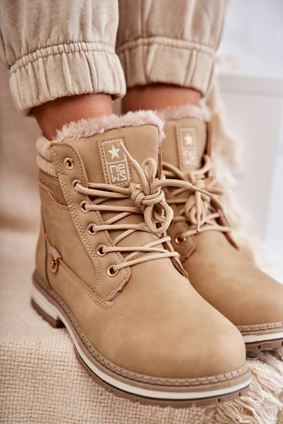   pašiltinti Aulinukai batai Ciemny dramblio kaulo spalvos Liv