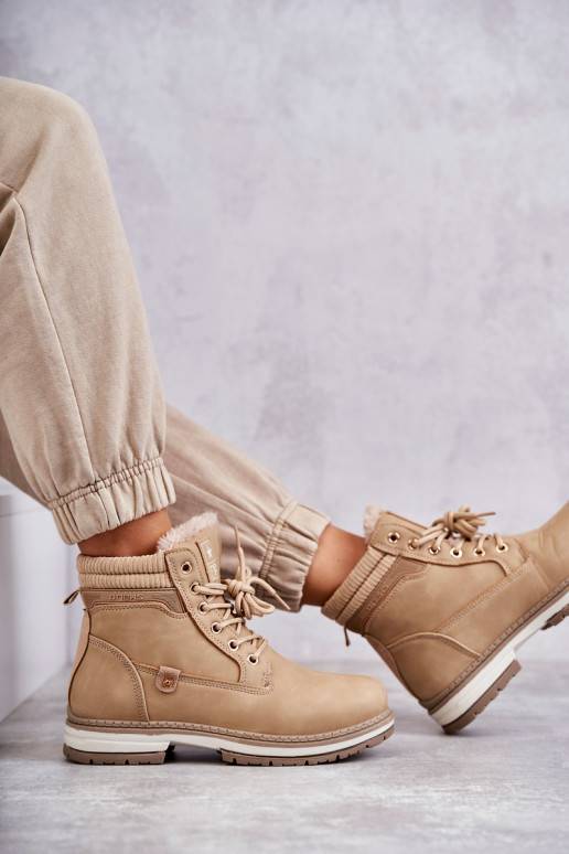   pašiltinti Aulinukai batai Ciemny dramblio kaulo spalvos Liv