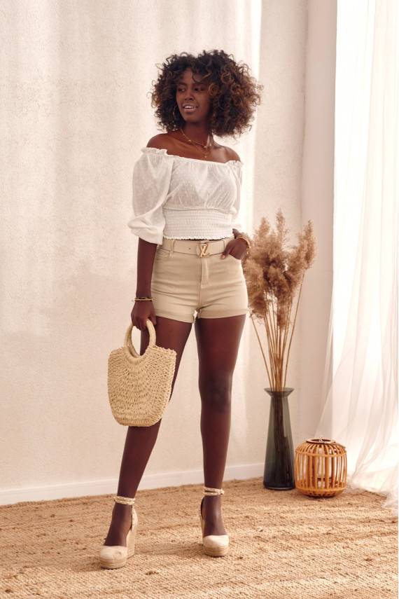 Trumpa palaidinė  balkšvos spalvos MP29390