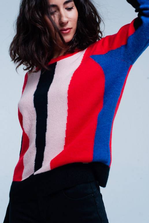 Išskirtinis laisvai krentantis megztinis moterims