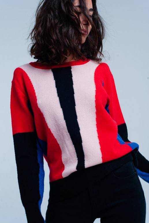 Išskirtinis laisvai krentantis megztinis moterims