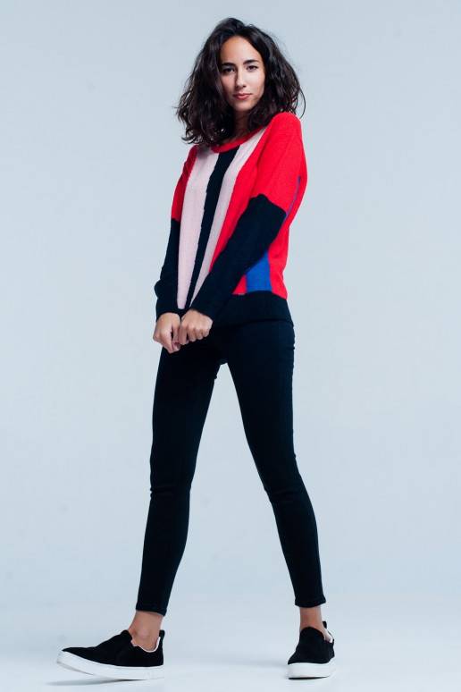 Išskirtinis laisvai krentantis megztinis moterims