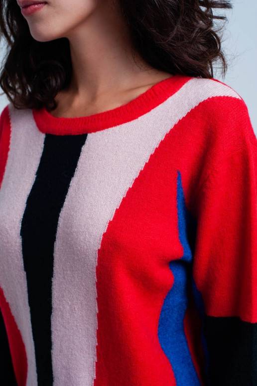 Išskirtinis laisvai krentantis megztinis moterims