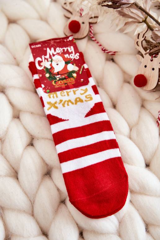 Vaikiški Christmas Skarpety su dryžiais Cosas Baltos-raudonos spalvos